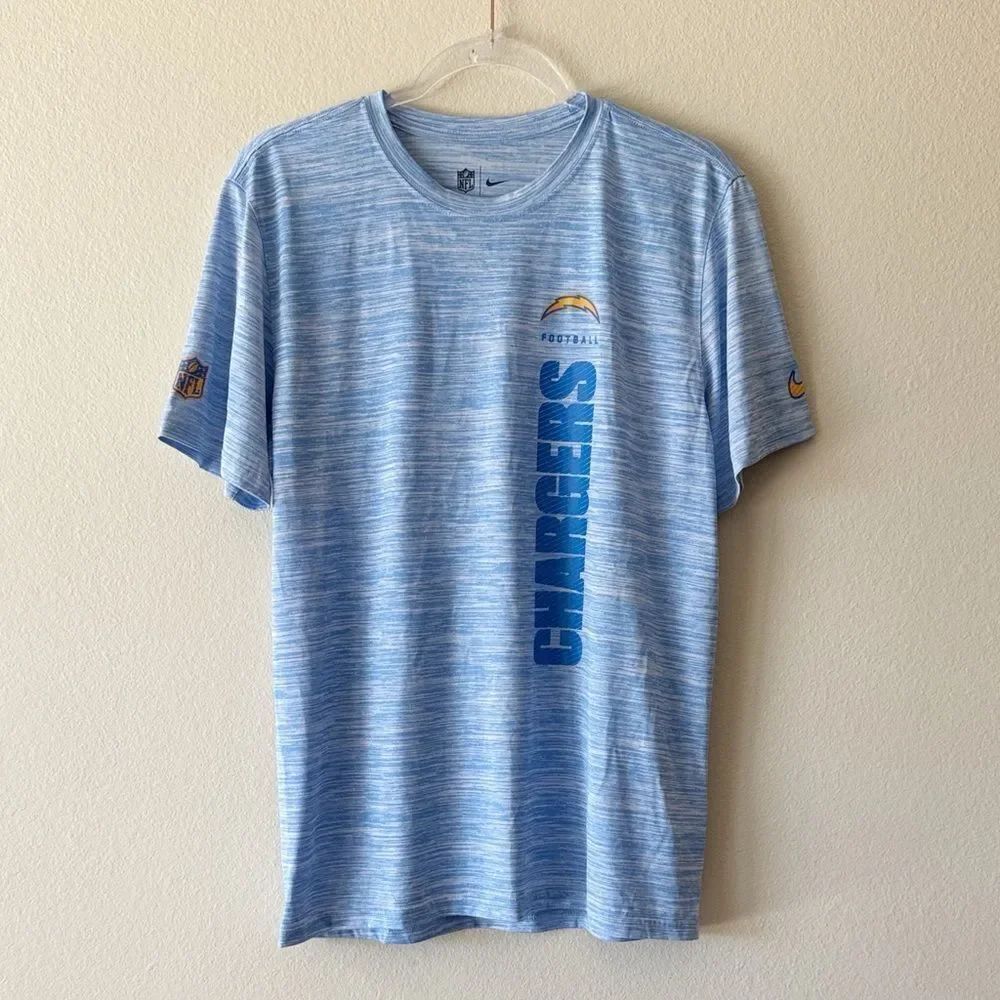 Nike NFL Los Angeles Chargers Dri-FIT Shirt Blue Space Dye Mens Medium